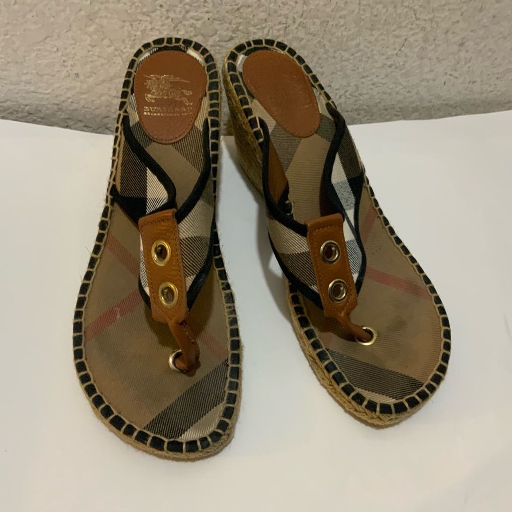 Burberry Nova Check Espadrille Wedges EU 40